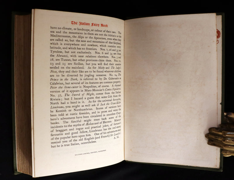 1911 Scarce First Edition - The ITALIAN FAIRY BOOK illustrated by Morris Meredith Williams.