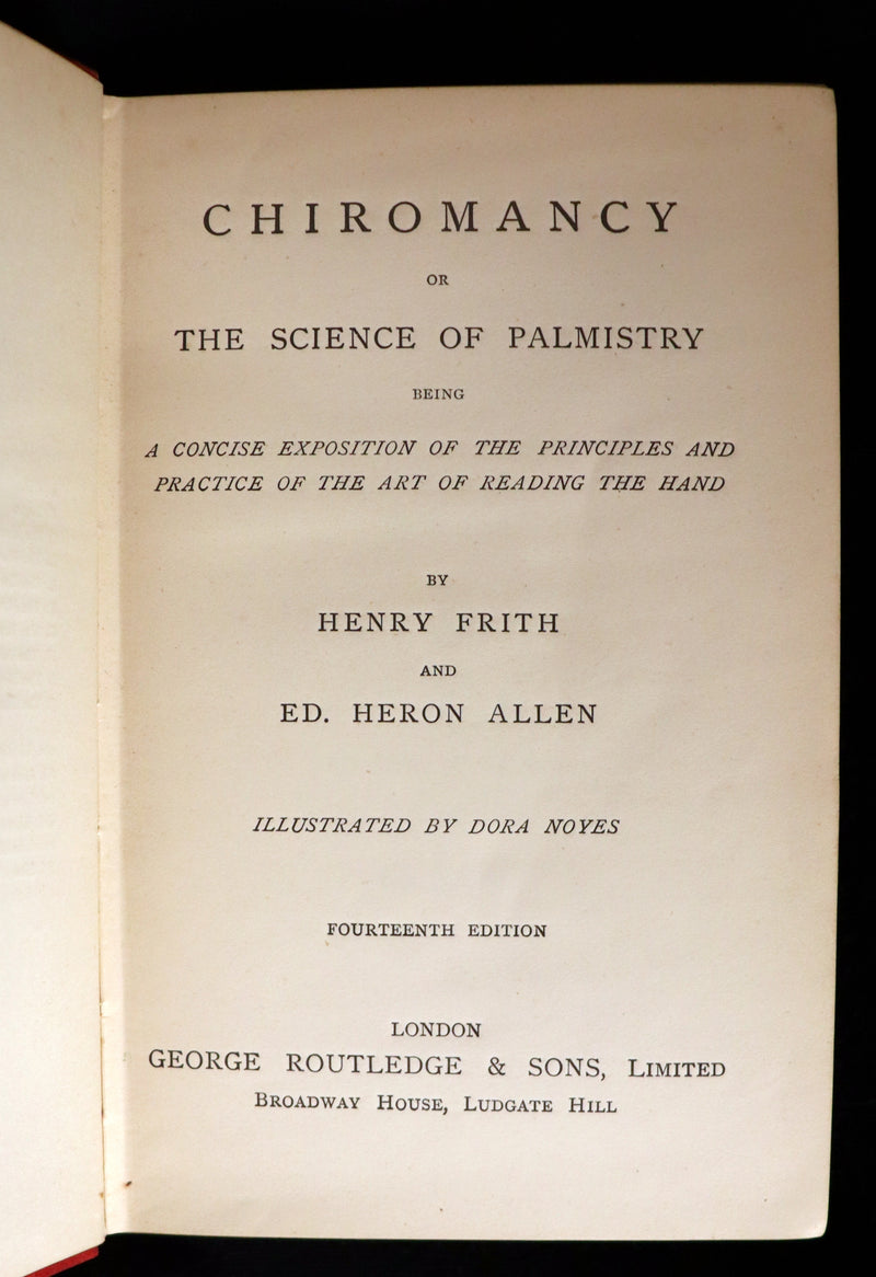 1890 Scarce CHIROMANCY Book - The Science of Palmistry by Henry Frith. Illustrated.