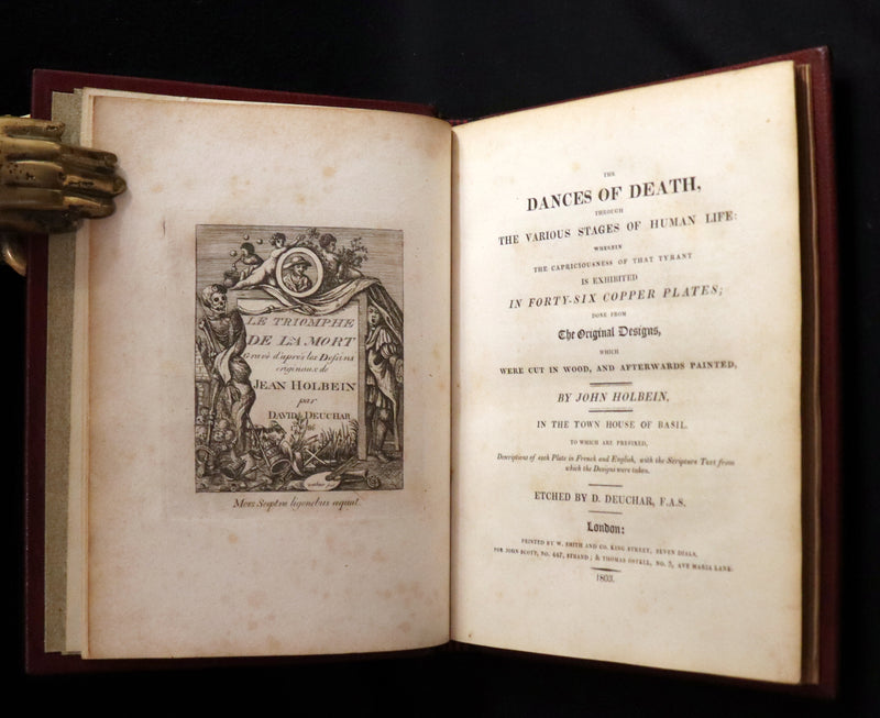 1803 Rare Book -The DANCES of DEATH - Danse Macabre by Hans Holbein, illustrated.