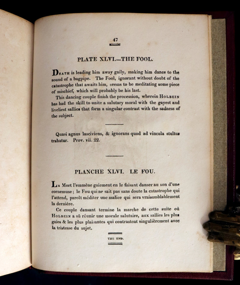 1803 Rare Book -The DANCES of DEATH - Danse Macabre by Hans Holbein, illustrated.