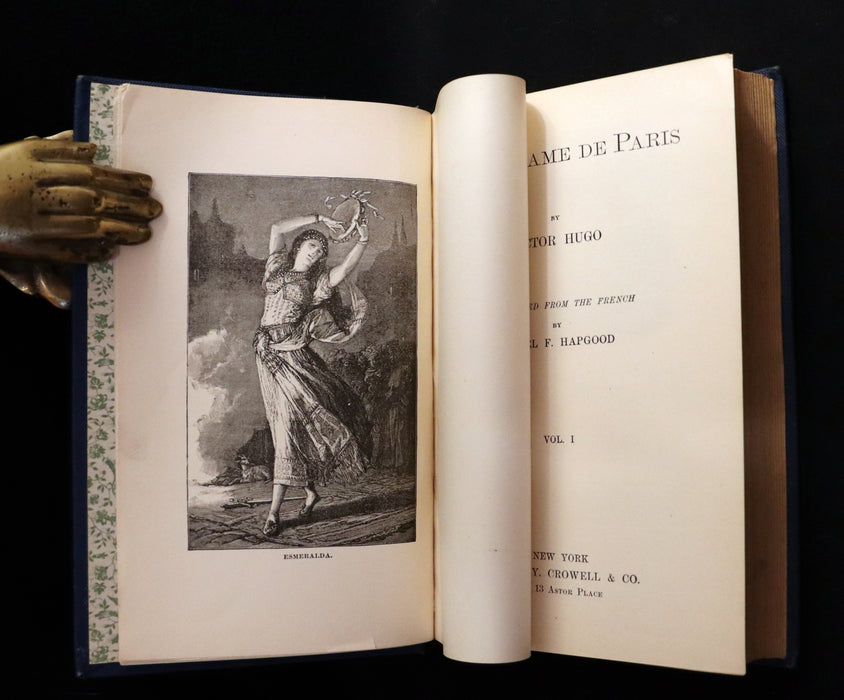 1888 Rare Victorian Gothic Book - Notre-Dame de Paris or The Bellringer of Paris by Victor Hugo.