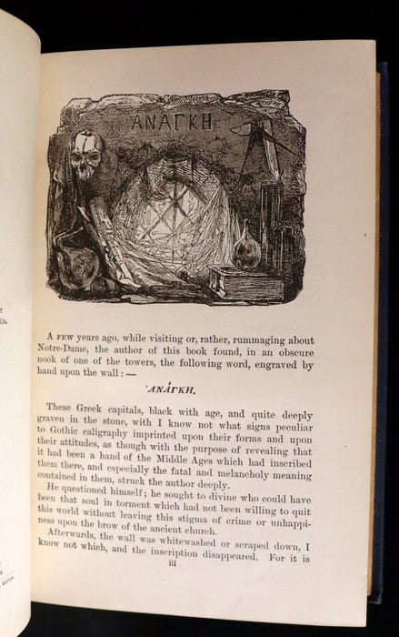 1888 Rare Victorian Gothic Book - Notre-Dame de Paris or The Bellringer of Paris by Victor Hugo.