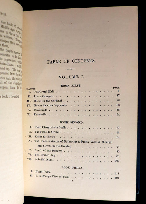 1888 Rare Victorian Gothic Book - Notre-Dame de Paris or The Bellringer of Paris by Victor Hugo.