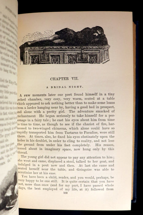 1888 Rare Victorian Gothic Book - Notre-Dame de Paris or The Bellringer of Paris by Victor Hugo.