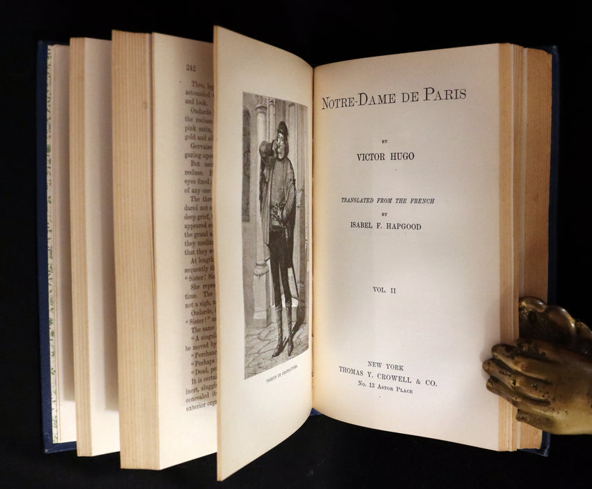 1888 Rare Victorian Gothic Book - Notre-Dame de Paris or The Bellringer of Paris by Victor Hugo.