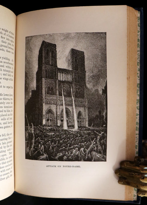 1888 Rare Victorian Gothic Book - Notre-Dame de Paris or The Bellringer of Paris by Victor Hugo.