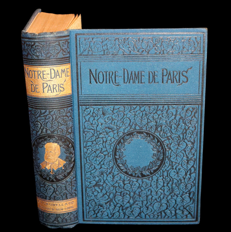 1888 Rare Victorian Gothic Book - Notre-Dame de Paris or The Bellringer of Paris by Victor Hugo.