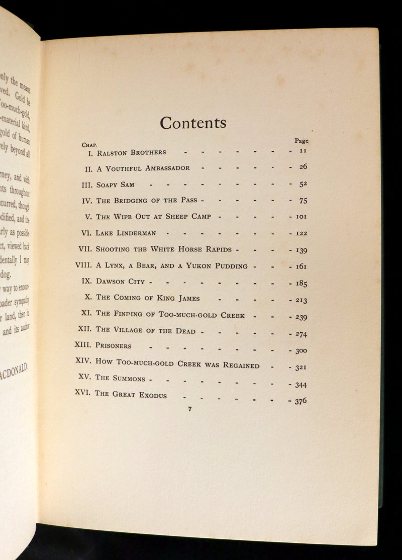 1908 Rare 1stED Book - The White Trail A Story of the Early Days of Klondike by Alexander MacDonald.