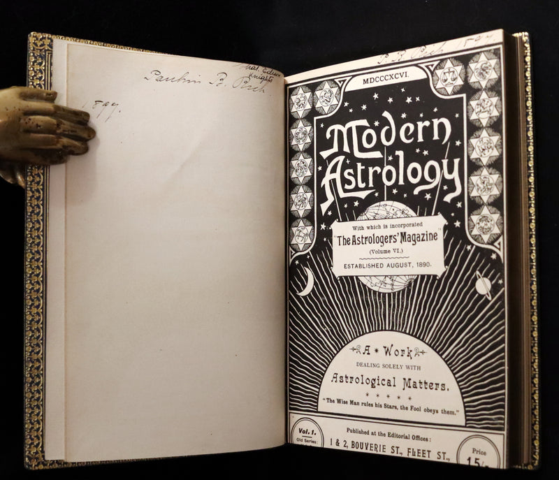 1895 Scarce Book bound by Zaehnsdorf for Asprey - MODERN ASTROLOGY - The Astrologers' Magazine by Alan Leo. Copy of Governor Charles Edison.