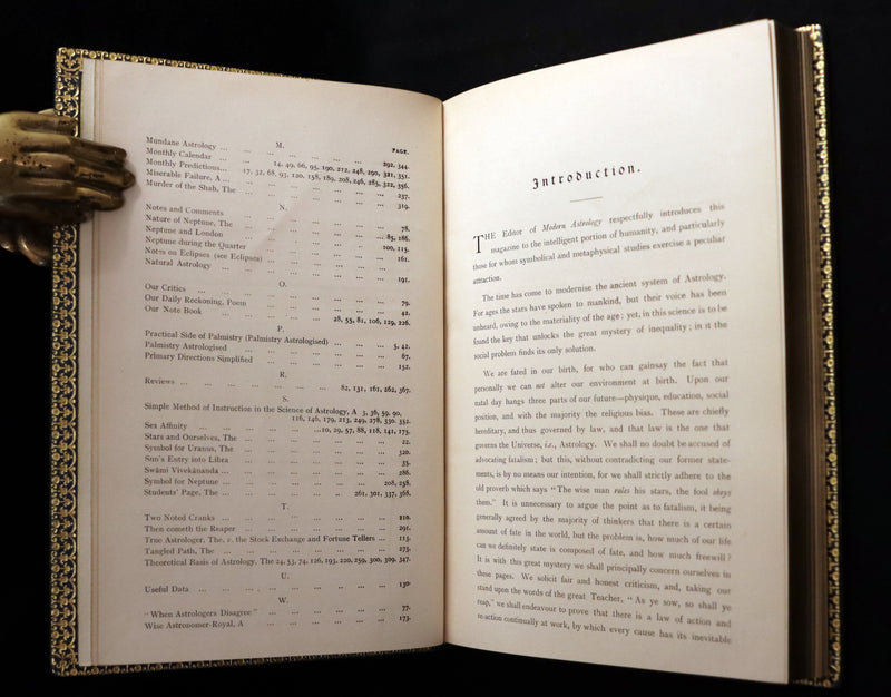 1895 Scarce Book bound by Zaehnsdorf for Asprey - MODERN ASTROLOGY - The Astrologers' Magazine by Alan Leo. Copy of Governor Charles Edison.