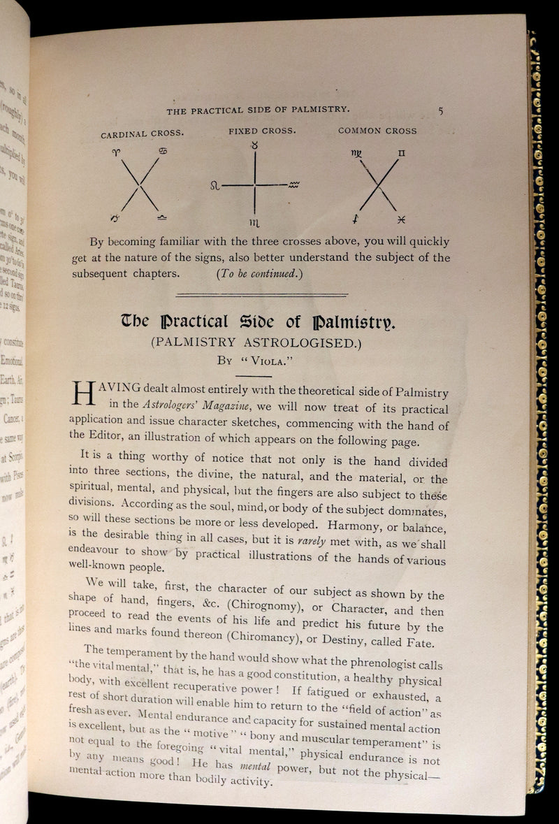 1895 Scarce Book bound by Zaehnsdorf for Asprey - MODERN ASTROLOGY - The Astrologers' Magazine by Alan Leo. Copy of Governor Charles Edison.