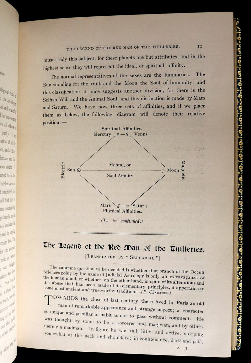 1895 Scarce Book bound by Zaehnsdorf for Asprey - MODERN ASTROLOGY - The Astrologers' Magazine by Alan Leo. Copy of Governor Charles Edison.