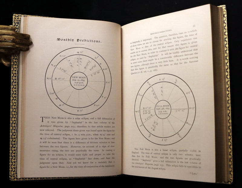 1895 Scarce Book bound by Zaehnsdorf for Asprey - MODERN ASTROLOGY - The Astrologers' Magazine by Alan Leo. Copy of Governor Charles Edison.
