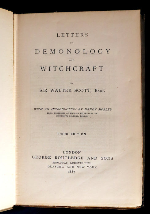 1887 Rare Book - Demonology and Witchcraft - WITCHES & FAIRIES by Sir Walter Scott.