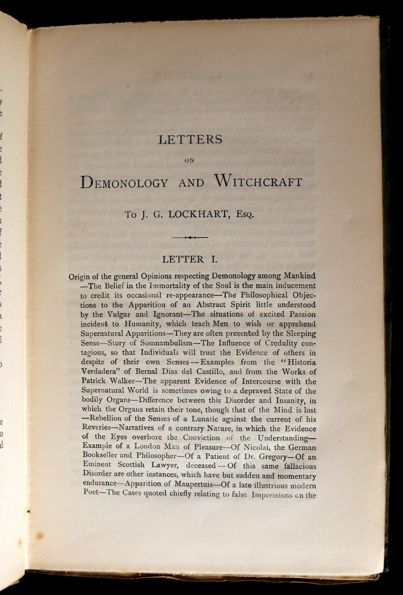 1887 Rare Book - Demonology and Witchcraft - WITCHES & FAIRIES by Sir Walter Scott.