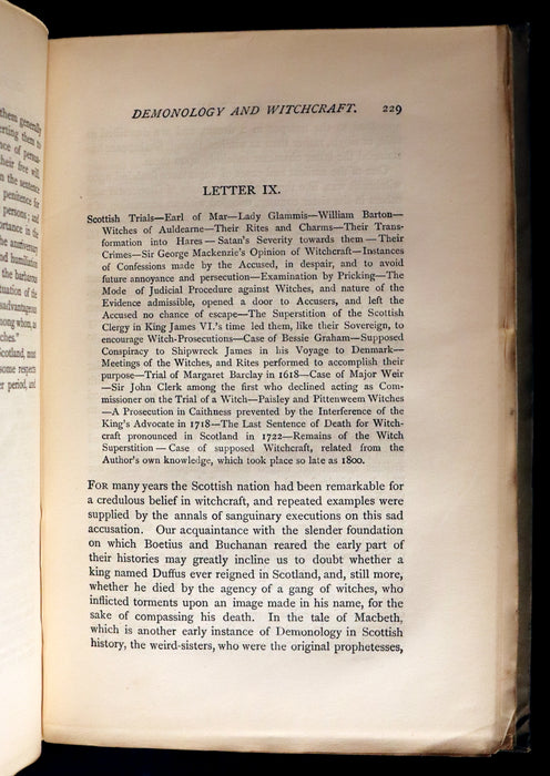 1887 Rare Book - Demonology and Witchcraft - WITCHES & FAIRIES by Sir Walter Scott.