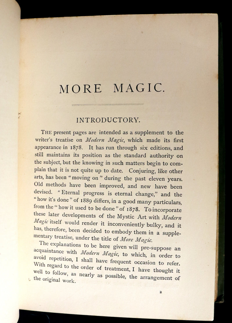 1890 First Edition - MORE MAGIC,  A Practical Treatise On Magic by Professor Hoffmann.