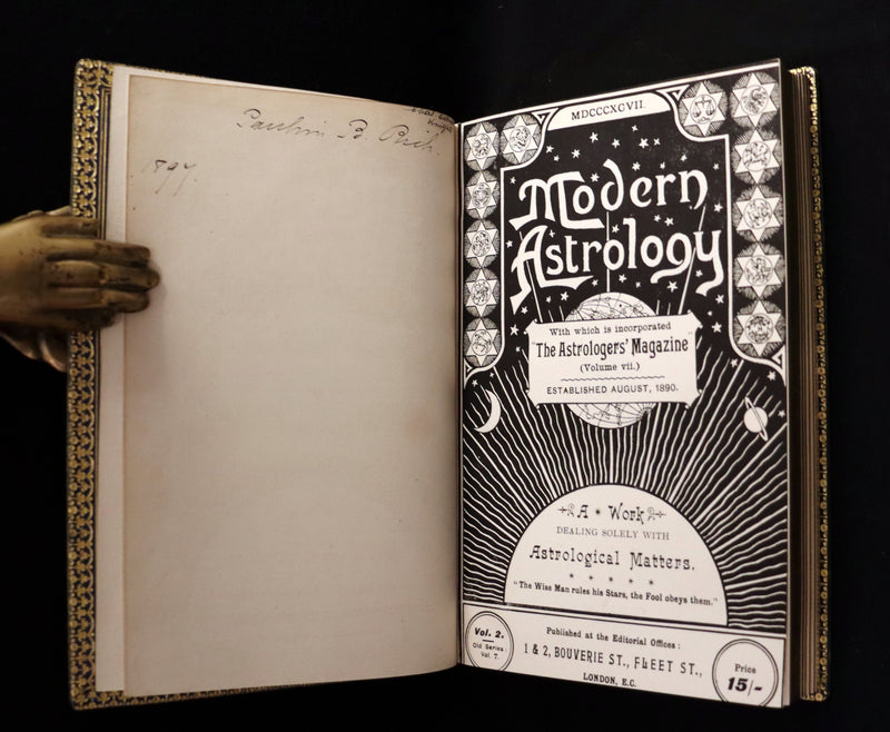 1896 Scarce Book bound by Zaehnsdorf for Asprey - MODERN ASTROLOGY - The Astrologers' Magazine by Alan Leo. Copy of Governor Charles Edison.