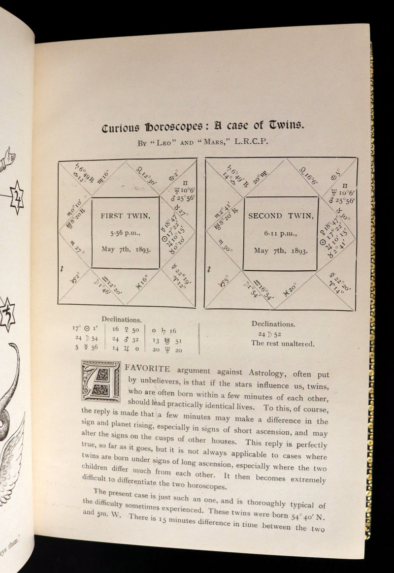 1896 Scarce Book bound by Zaehnsdorf for Asprey - MODERN ASTROLOGY - The Astrologers' Magazine by Alan Leo. Copy of Governor Charles Edison.