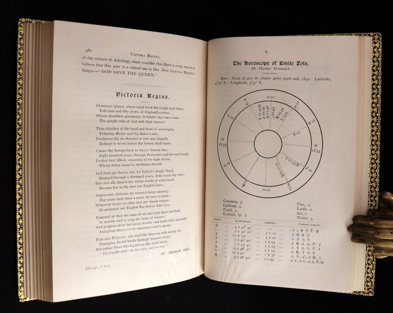 1896 Scarce Book bound by Zaehnsdorf for Asprey - MODERN ASTROLOGY - The Astrologers' Magazine by Alan Leo. Copy of Governor Charles Edison.