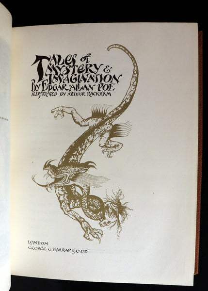 1935 Rare 1stED Deluxe binding - Edgar Allan Poe's TALES OF MYSTERY AND IMAGINATION illustrated by RACKHAM.