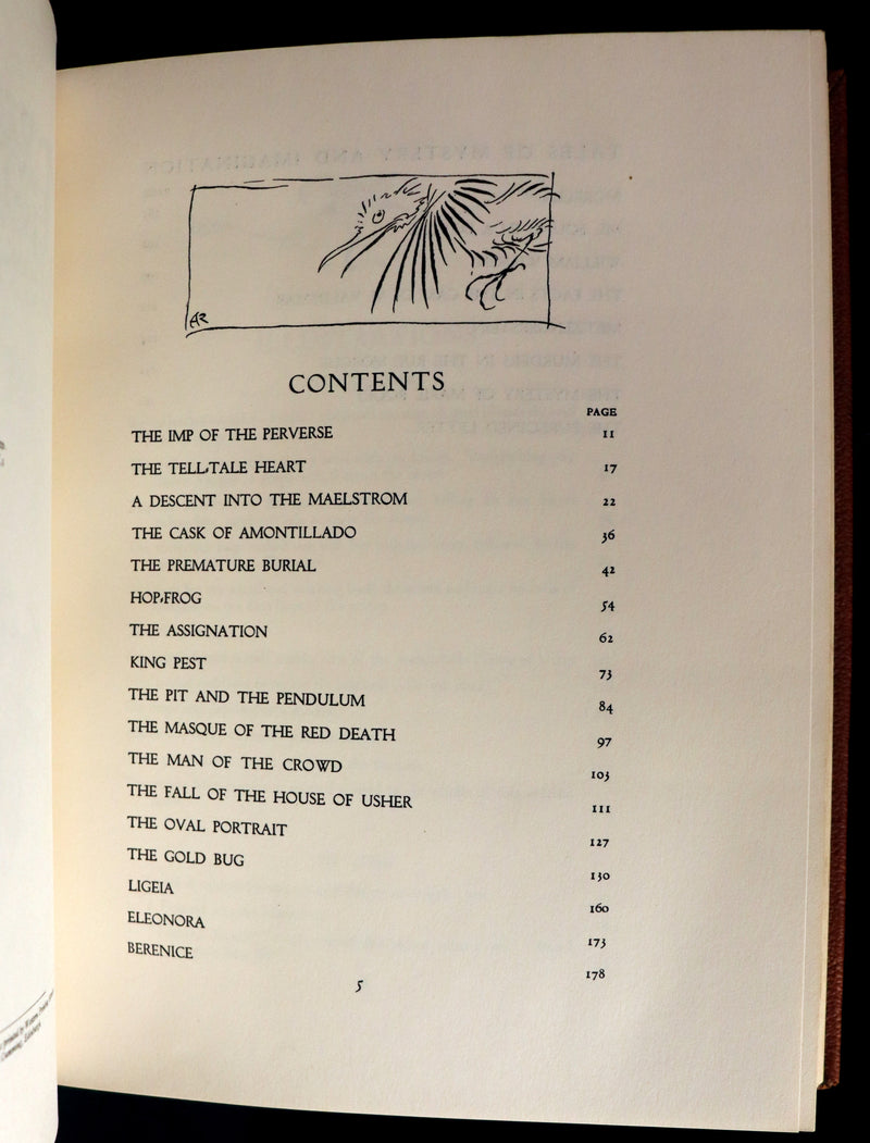 1935 Rare 1stED Deluxe binding - Edgar Allan Poe's TALES OF MYSTERY AND IMAGINATION illustrated by RACKHAM.