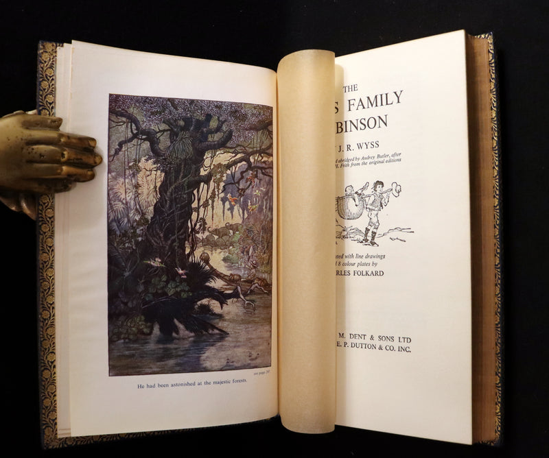 1972 Beautiful Book bound by Bayntun - The Swiss Family Robinson illustrated by Charles Folkard.