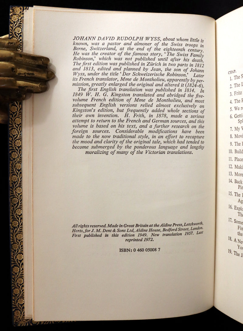 1972 Beautiful Book bound by Bayntun - The Swiss Family Robinson illustrated by Charles Folkard.