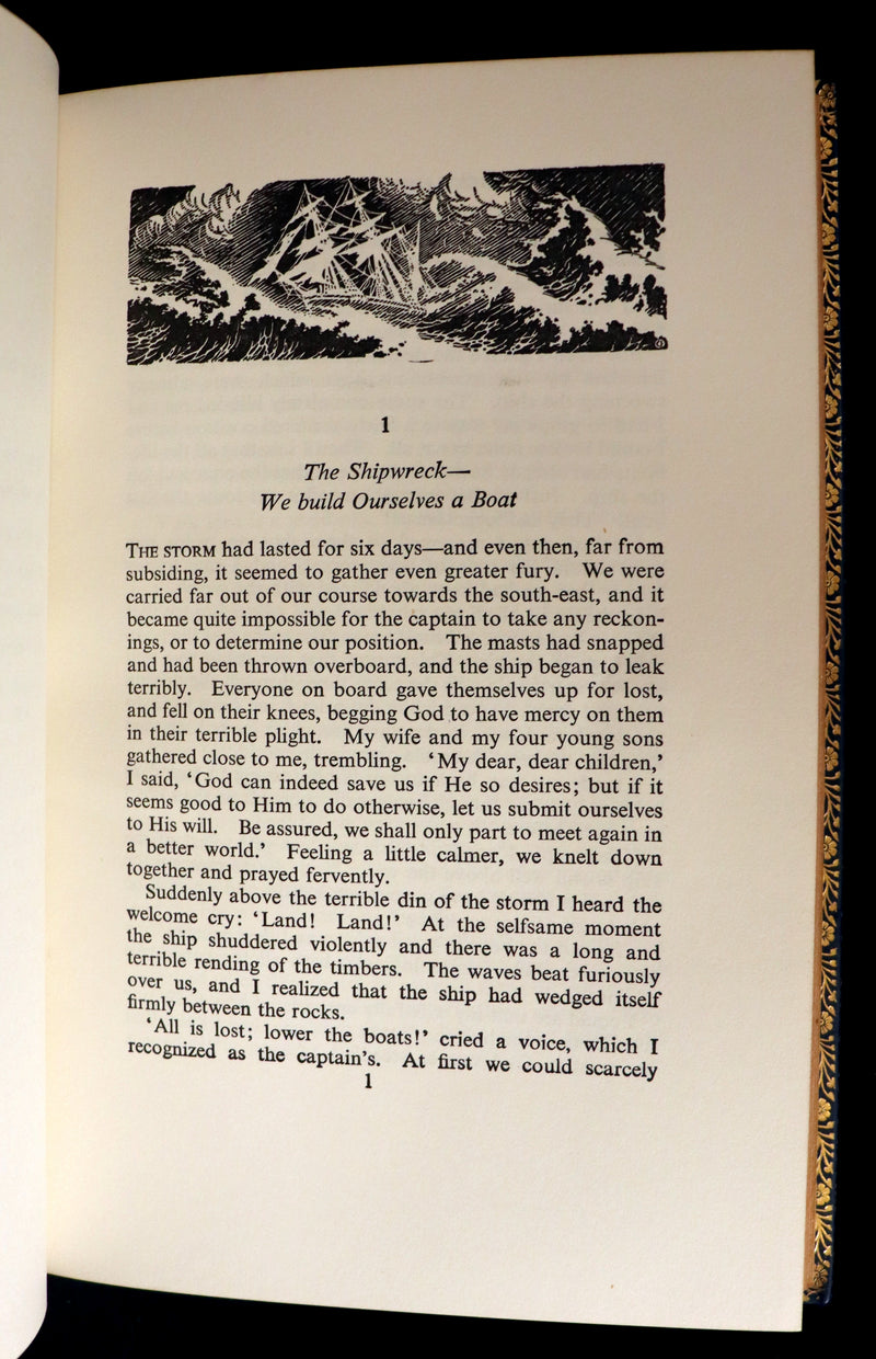 1972 Beautiful Book bound by Bayntun - The Swiss Family Robinson illustrated by Charles Folkard.