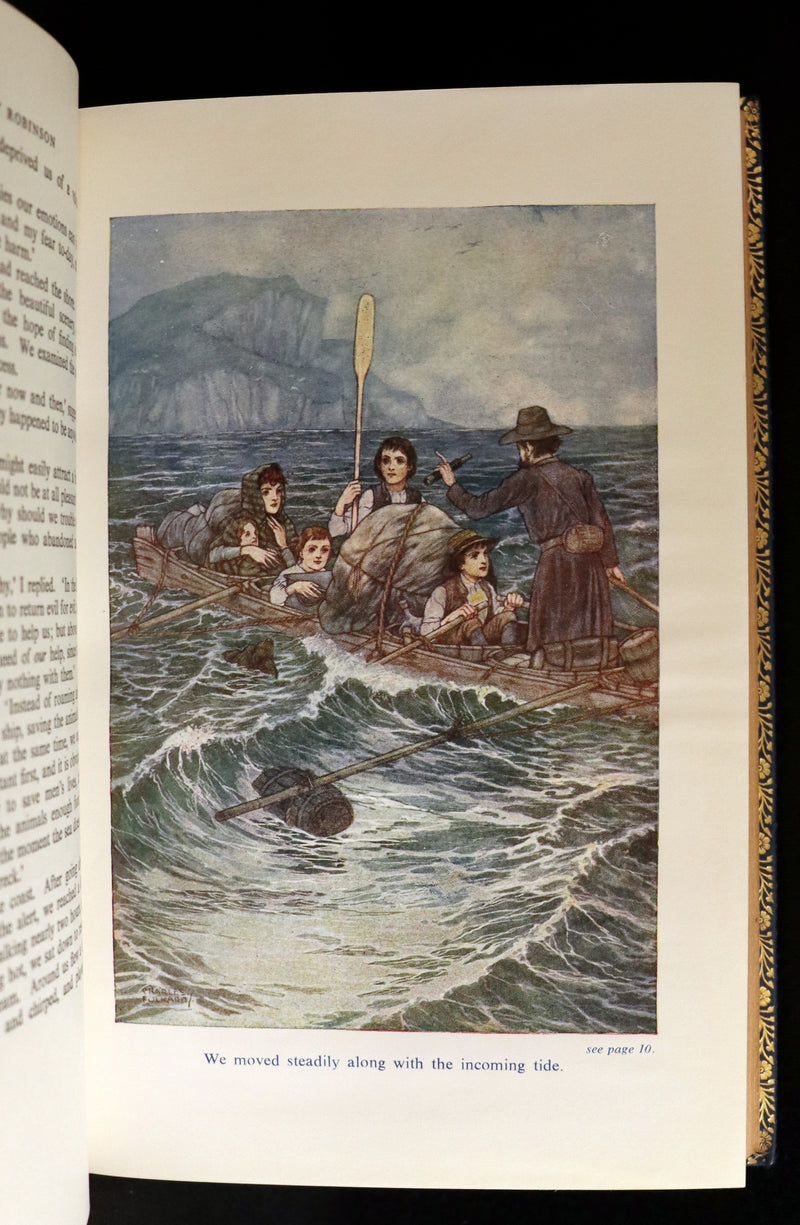 1972 Beautiful Book bound by Bayntun - The Swiss Family Robinson illustrated by Charles Folkard.