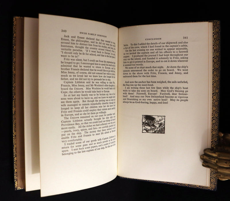 1972 Beautiful Book bound by Bayntun - The Swiss Family Robinson illustrated by Charles Folkard.