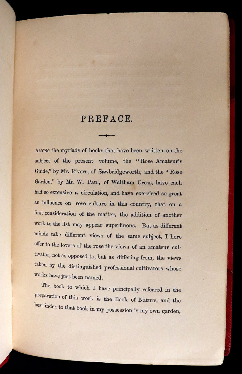 1864 Victorian Gardening First Edition - The Rose, A Practical Treatise on The Culture of The Rose by Shirley Hibberd.