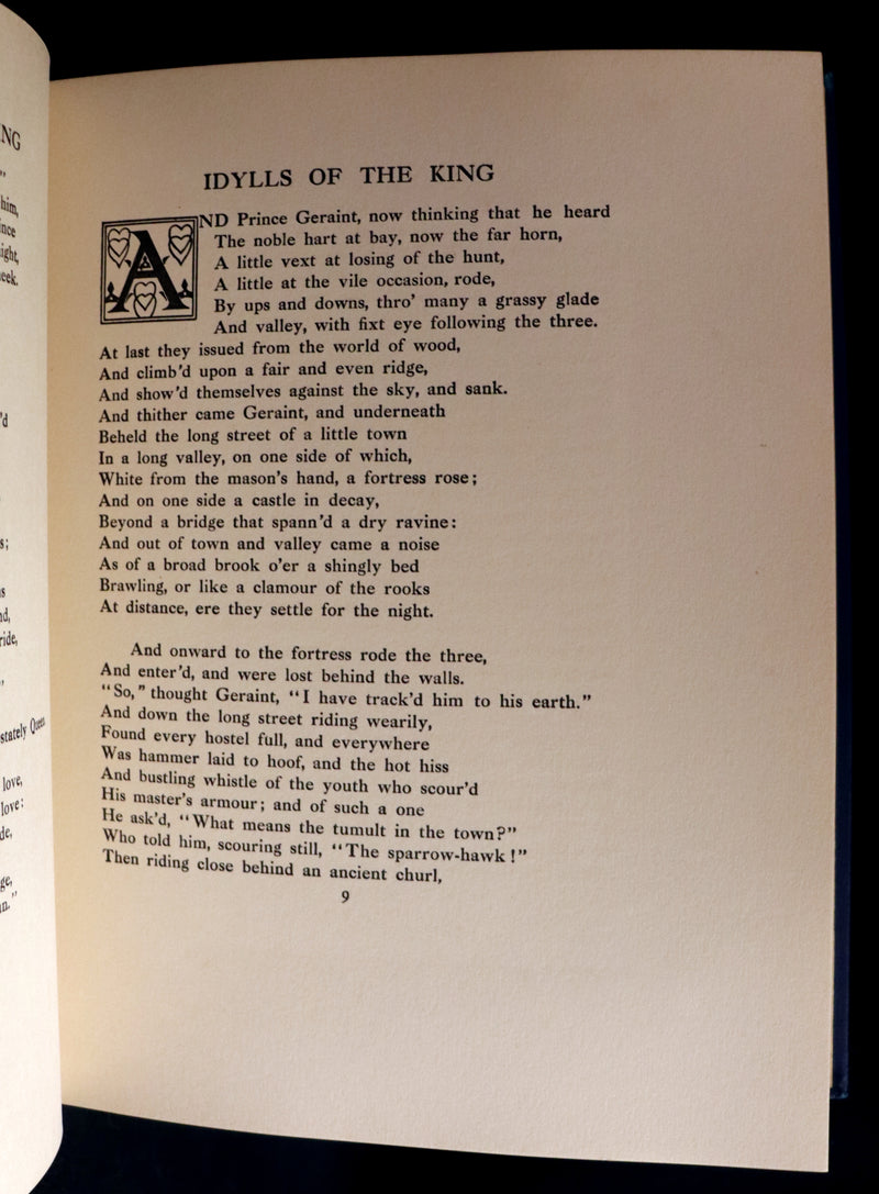 1911 First Edition Illustrated by Pre-Raphaelite Eleanor Fortescue Brickdale - Legend of King Arthur - Idylls of the King. Presentation copy.