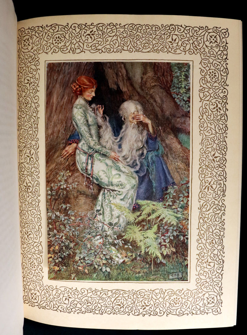 1911 First Edition Illustrated by Pre-Raphaelite Eleanor Fortescue Brickdale - Legend of King Arthur - Idylls of the King. Presentation copy.