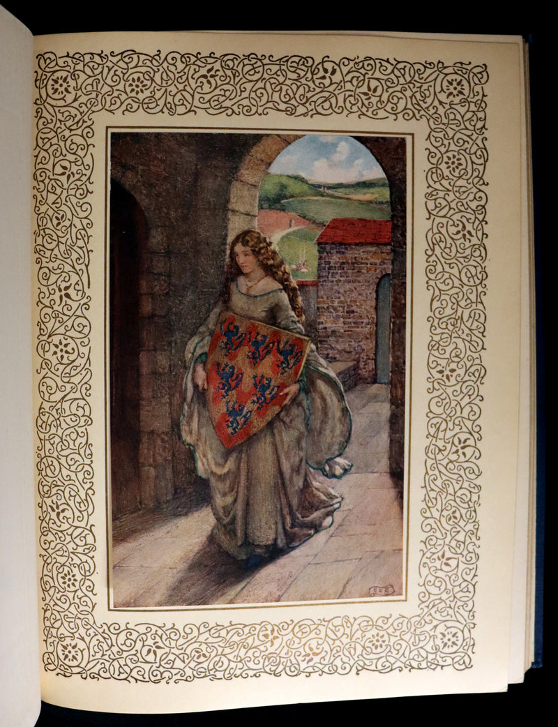 1911 First Edition Illustrated by Pre-Raphaelite Eleanor Fortescue Brickdale - Legend of King Arthur - Idylls of the King. Presentation copy.