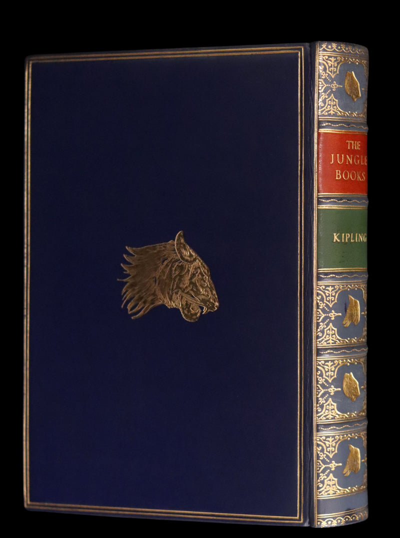 1959 Two books in a beautiful Bayntun binding - The Jungle Book & The Second Jungle Book by Rudyard Kipling. Illustrated.