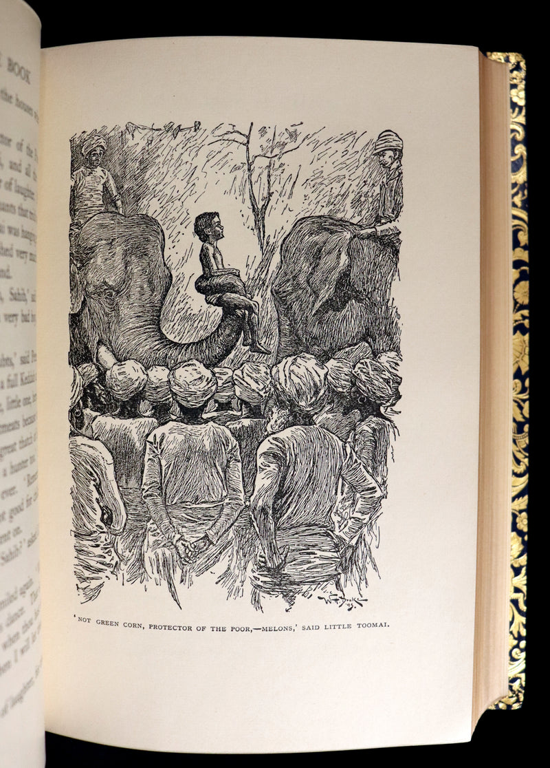 1959 Two books in a beautiful Bayntun binding - The Jungle Book & The Second Jungle Book by Rudyard Kipling. Illustrated.