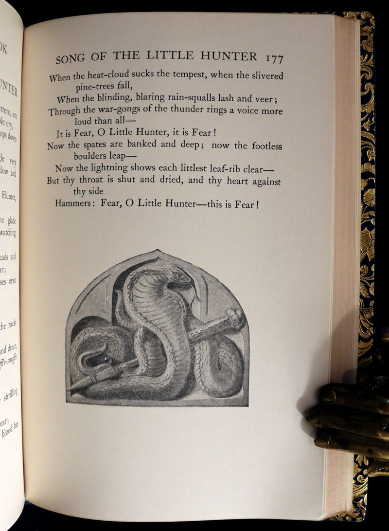 1959 Two books in a beautiful Bayntun binding - The Jungle Book & The Second Jungle Book by Rudyard Kipling. Illustrated.