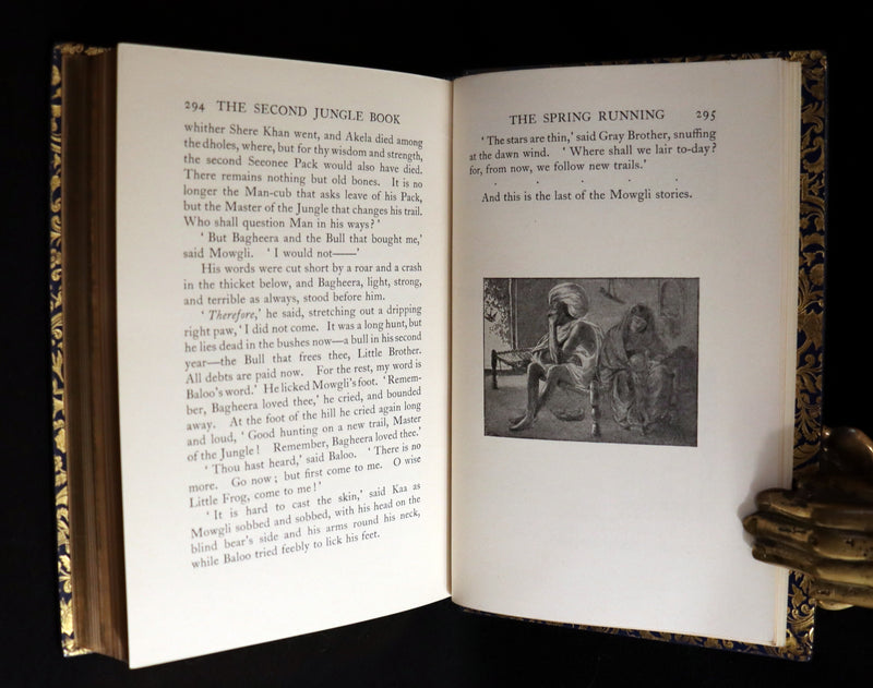 1959 Two books in a beautiful Bayntun binding - The Jungle Book & The Second Jungle Book by Rudyard Kipling. Illustrated.