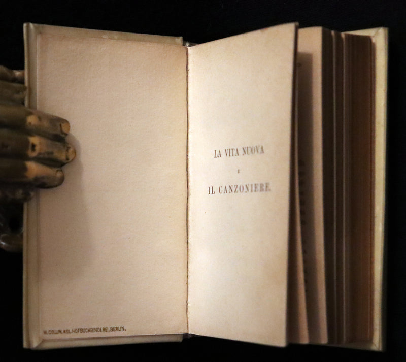 1899 Rare Italian Vellum Book - LA VITA NUOVA di DANTE ALLIGHIERI - The New Life.