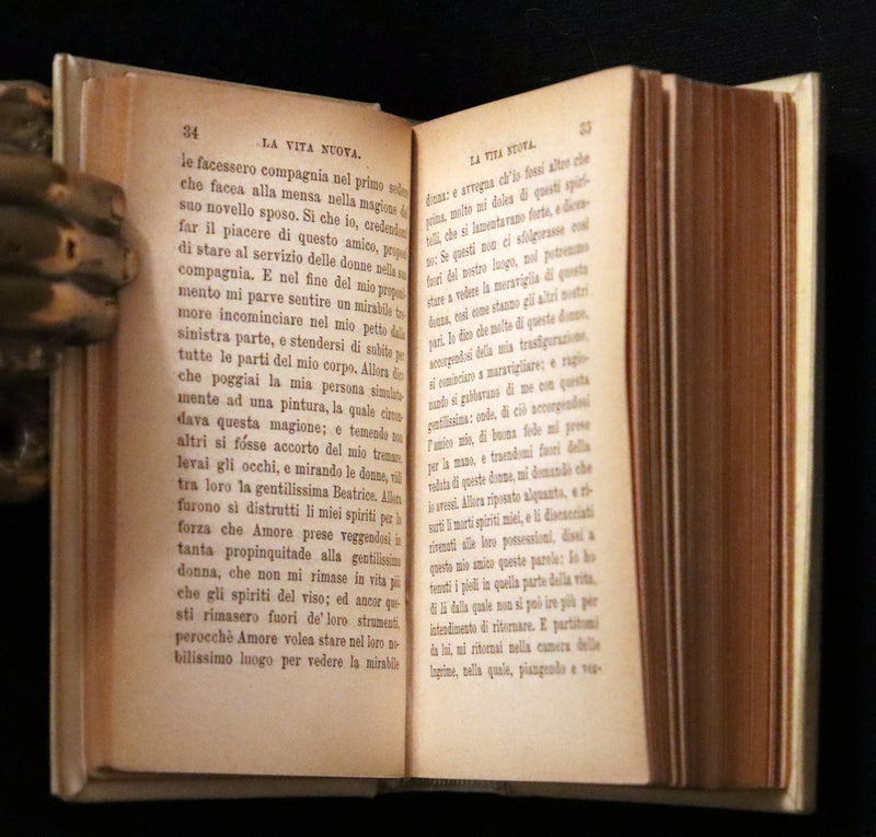 1899 Rare Italian Vellum Book - LA VITA NUOVA di DANTE ALLIGHIERI - The New Life.
