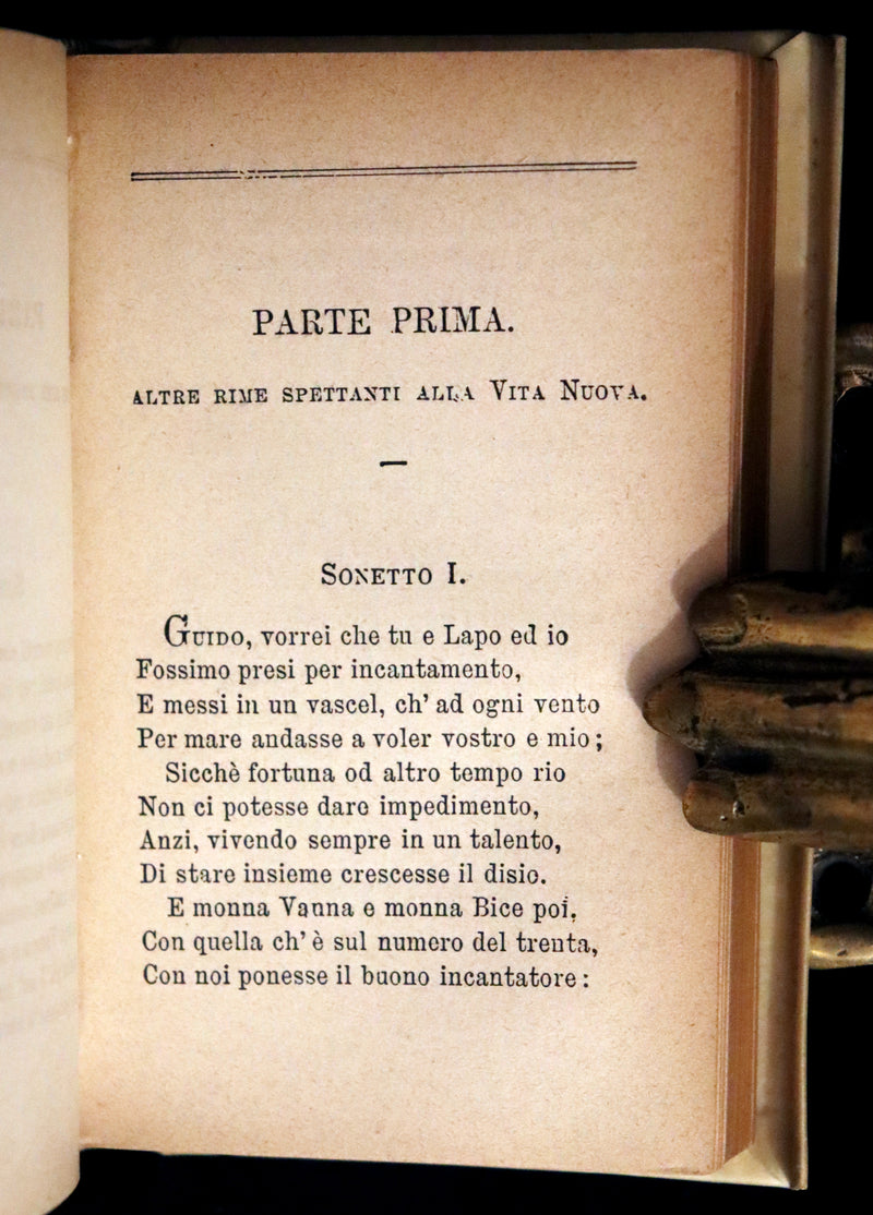 1899 Rare Italian Vellum Book - LA VITA NUOVA di DANTE ALLIGHIERI - The New Life.