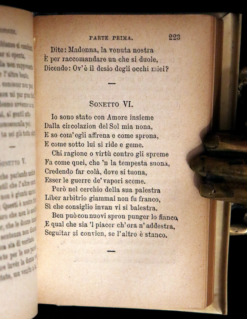 1899 Rare Italian Vellum Book - LA VITA NUOVA di DANTE ALLIGHIERI - The New Life.