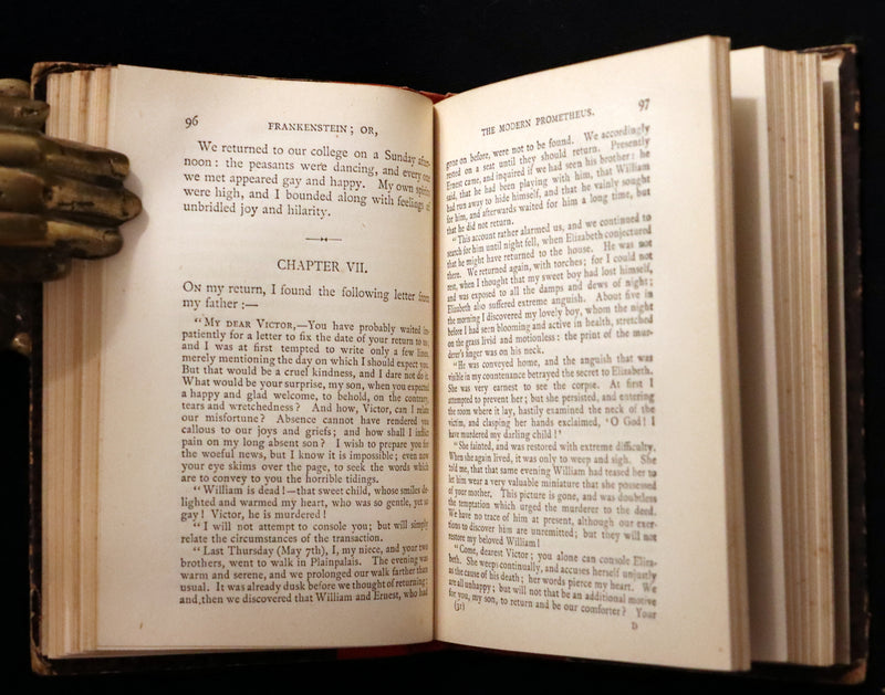 1891 Rare Early Edition - FRANKENSTEIN or The Modern Prometheus by Mary Shelley.