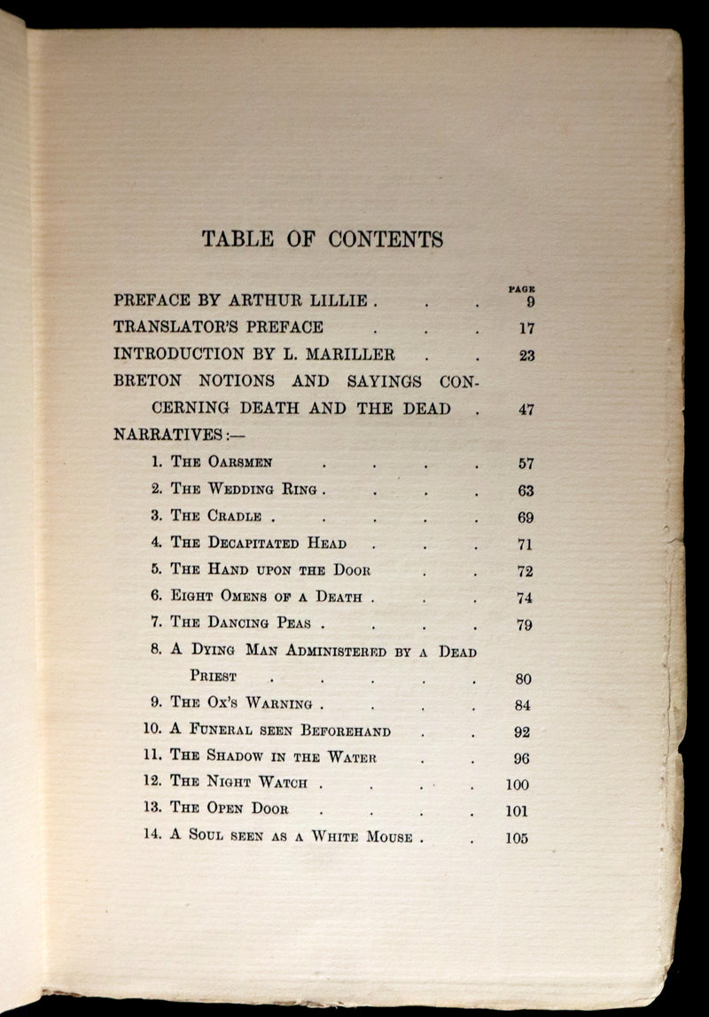 1898 Scarce First Edition - DEALINGS WITH THE DEAD, Narratives From "La Légende de la Mort en Basse Bretagne"