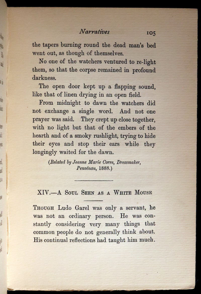 1898 Scarce First Edition - DEALINGS WITH THE DEAD, Narratives From "La Légende de la Mort en Basse Bretagne"