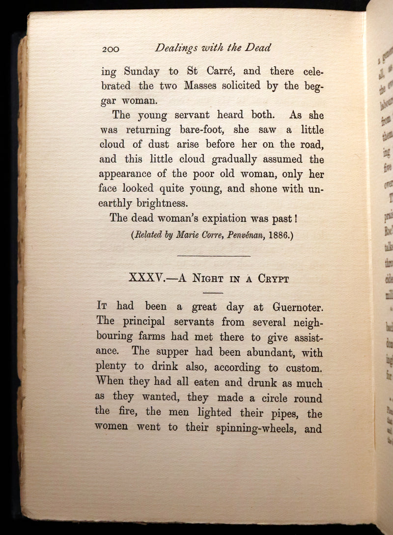 1898 Scarce First Edition - DEALINGS WITH THE DEAD, Narratives From "La Légende de la Mort en Basse Bretagne"