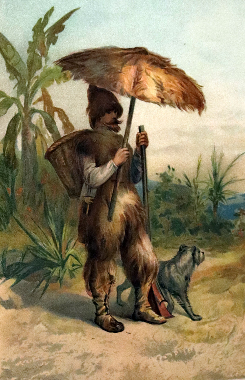 1895 Rare Book - THE LIFE and ADVENTURES OF ROBINSON CRUSOE Illustrated by J. D. Watson.