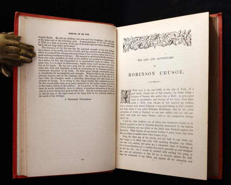 1895 Rare Book - THE LIFE and ADVENTURES OF ROBINSON CRUSOE Illustrated by J. D. Watson.