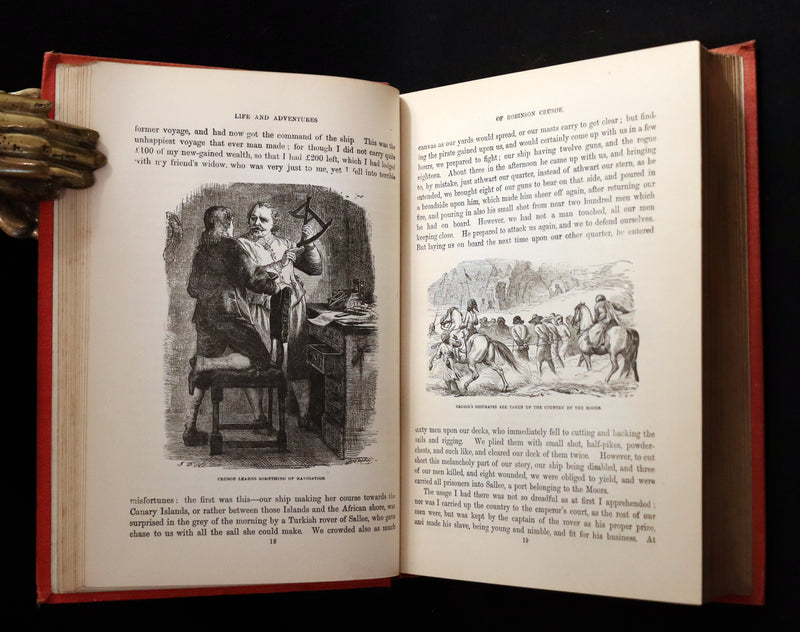 1895 Rare Book - THE LIFE and ADVENTURES OF ROBINSON CRUSOE Illustrated by J. D. Watson.